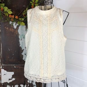Cream lace top